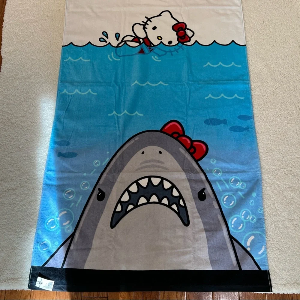 NWT Collector's Edition Universal Studios x Hello Kitty Jaws Beach Towel